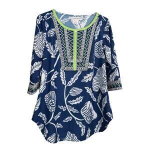 Gretchen Scott Dazed & Confused Embroidered Floral Tunic Top S